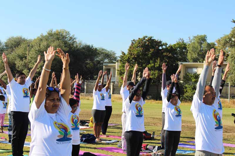 Yoga participants during the main event of International Day of Yoga