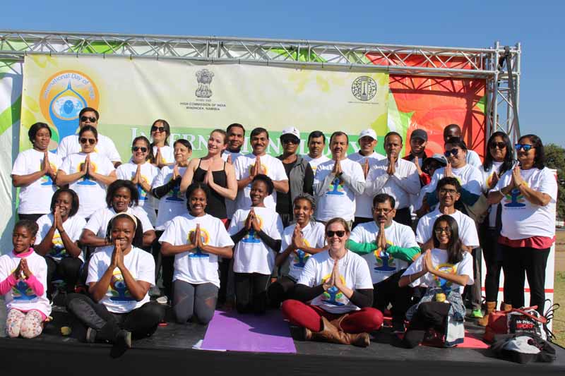 Group picture of Yoga participants after the main event of International Day of Yoga on June  23 2018