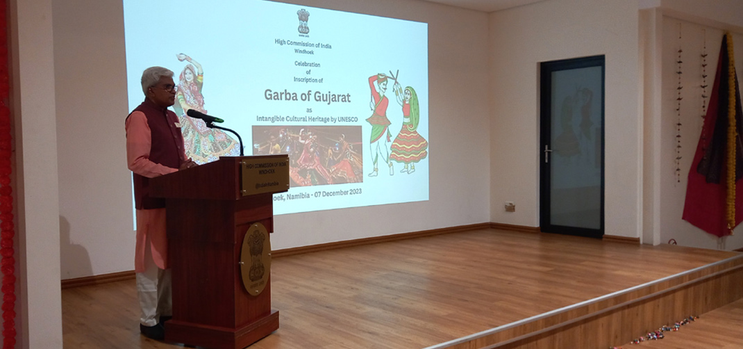 <p><strong>Celebration of the inscription of ‘Garba of Gujarat’ as an Intangible Cultural Heritage of Humanity by UNESCO at the Chancery on 07.12.2023</strong></p>
