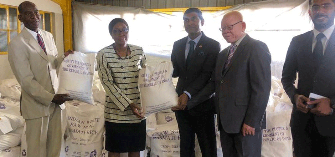<p>Handing over of 1000 metric Tons of Rice to Prime Minister of Republic of Namibia</p>
