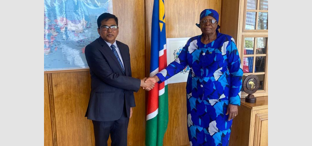 <p>High Commissioner of India calls on the Deputy Prime Minister and Minister of International Relations and Cooperation of the Republic of Namibia</p>
