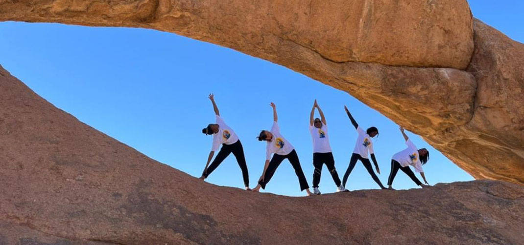 <p>8th International Day of Yoga Celebration in Spitzkoppe  </p>
