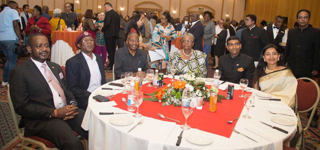<p><strong>High Commissioner with Chief Guest Hon. Netumbo-Nandi Ndaitwah, Deputy Prime Minister and Minister of International Relations & Cooperation of Namibia and other dignitaries during Republic Day Reception</strong></p>
